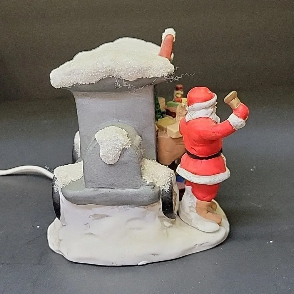 Russ Old Fashioned Christmas Porcelain Collection Electric santa/wagon.‎